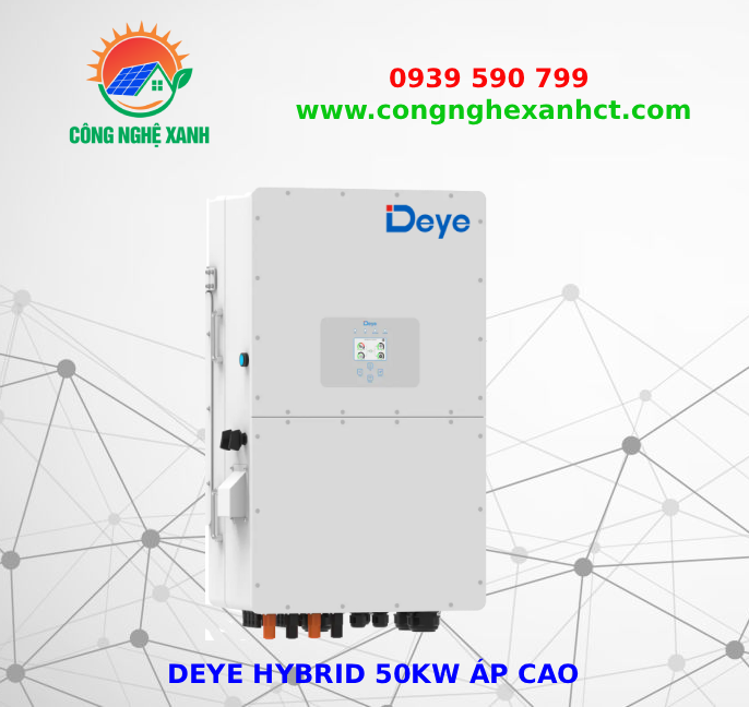 Inverter Hybrid Deye 50KW áp cao | Biến tần có lưu trữ Deye 50kW Model: SUN-50K-SG01HP3-EU