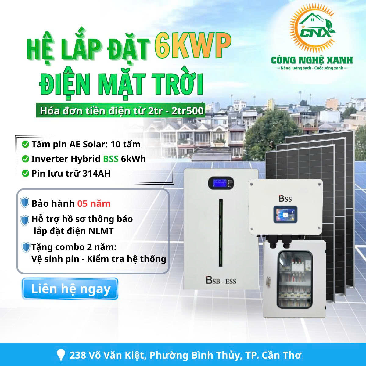 Combo hệ thống gia đình có tiền điện từ 1.5tr/tháng, bảo hành 5 năm