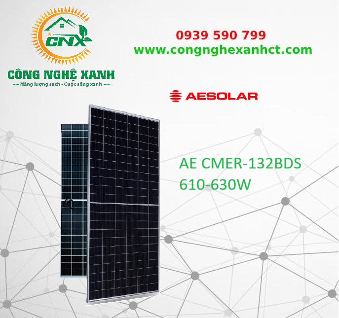 Tấm Pin mặt trời AE Solar 630W công nghệ Đức